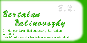 bertalan malinovszky business card